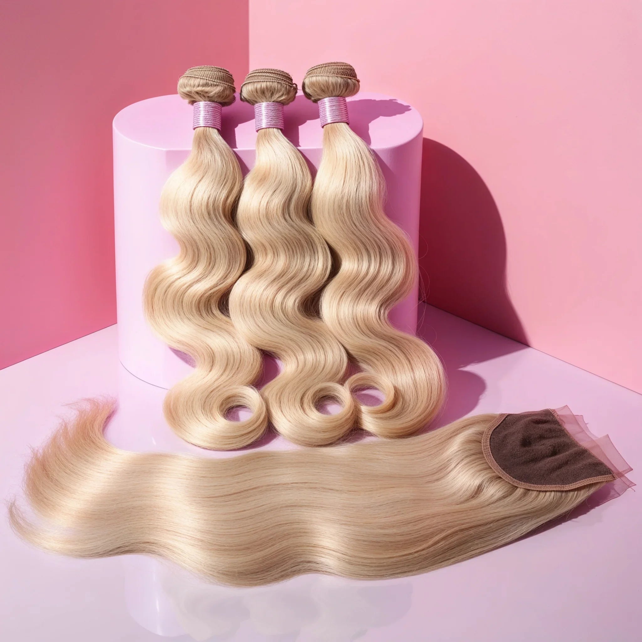 3 bundles deal Blond + Hd Closure - TAMY DOLL HAIR